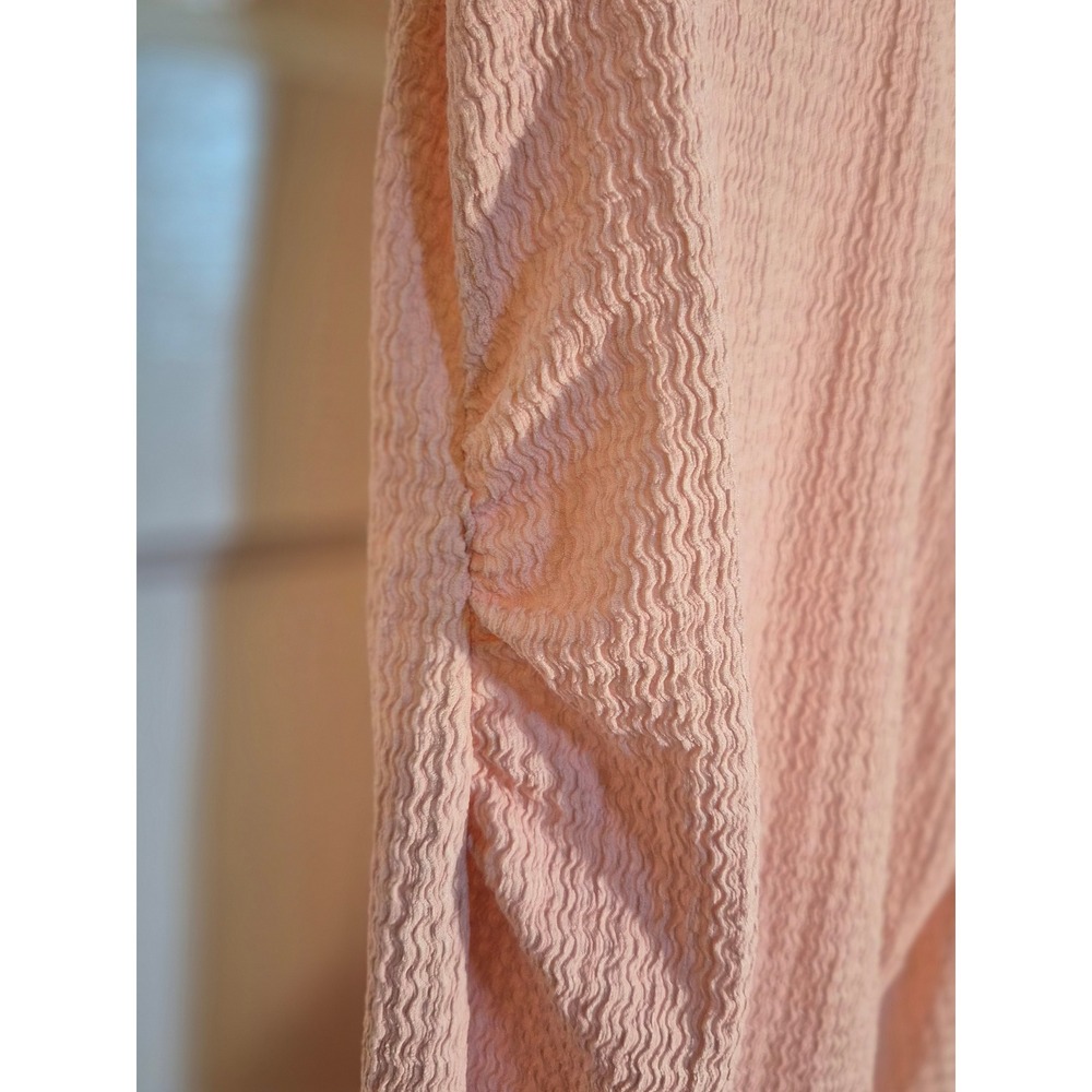 SHEIN Pink Textured Ruched Side V-Neck Sleeveless Mini Dress Size 4 S - Picture 3 of 6
